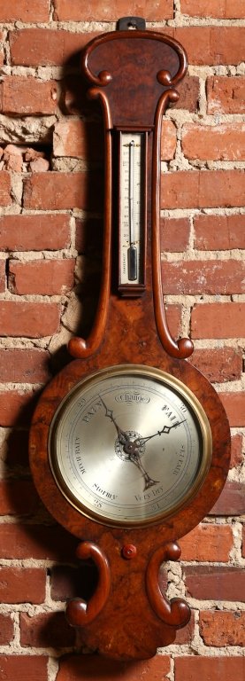 Regency Walnut Wheel Barometer (1 of 1)