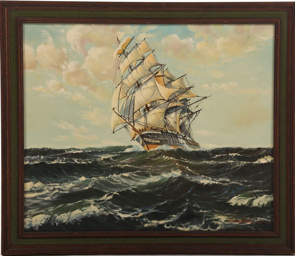 American or British School Ship Portrait (1 of 2)