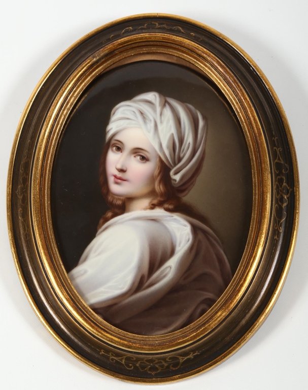 Antique German Hand-Painted Porcelain Plaque (1 of 2)