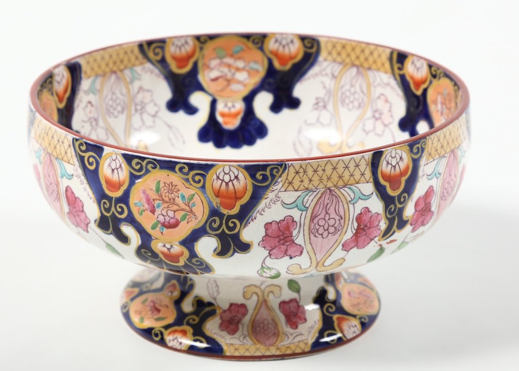 British Ironstone Decorated Punch Bowl (1 of 2)
