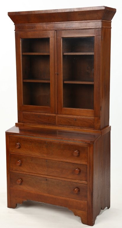 American Country Classical Walnut Secretary Bookca (1 of 4)