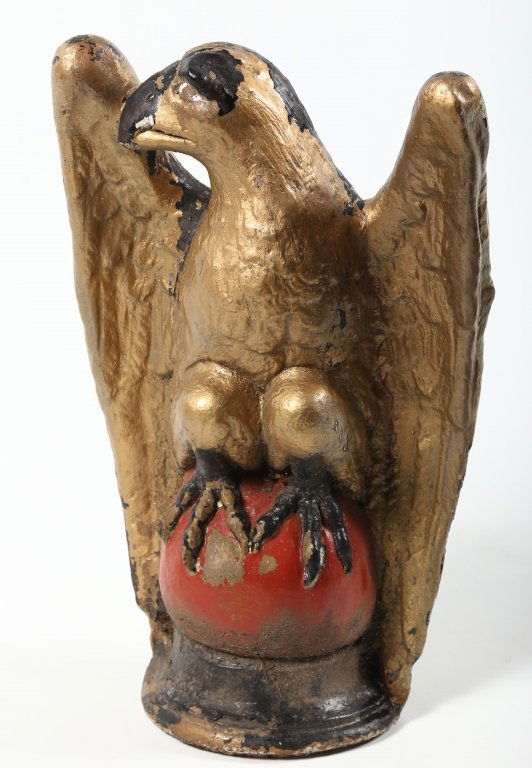 Antique Cast Stone Federal Painted Eagle (1 of 2)
