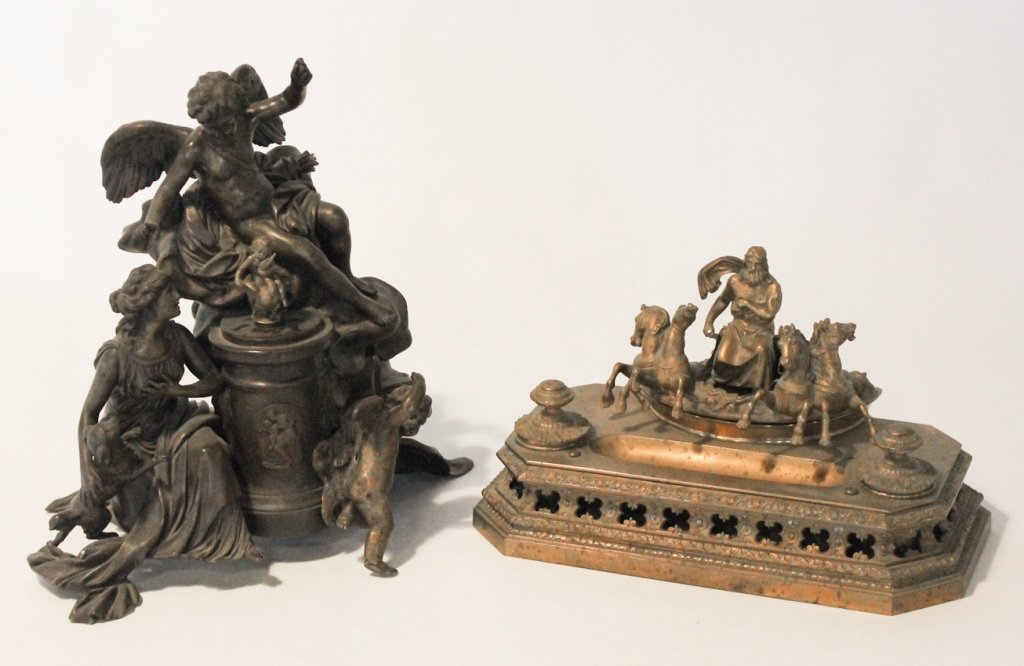 Two Antique Continental Bronze Figural Pieces (1 of 4)