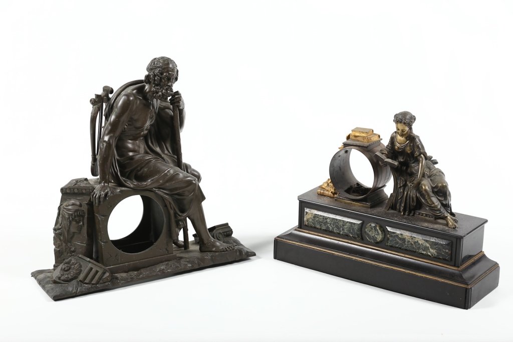Two Fine Antique French Figural Bronze Clock Cases (1 of 3)