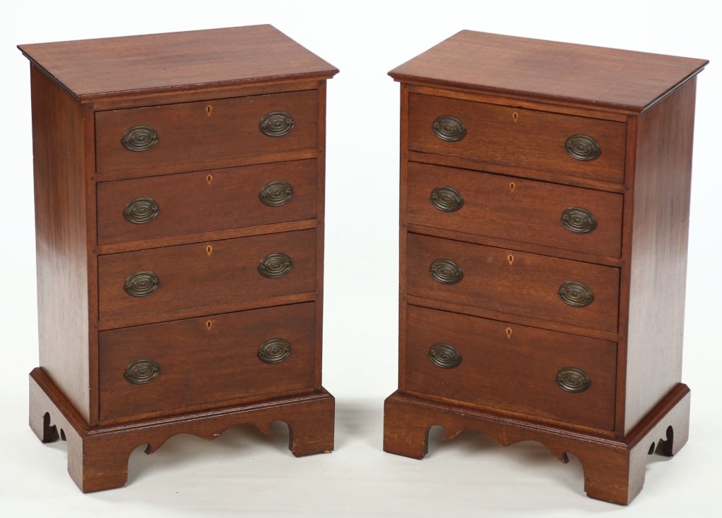 Pair Chippendale Style Walnut Diminutive Chests (1 of 4)