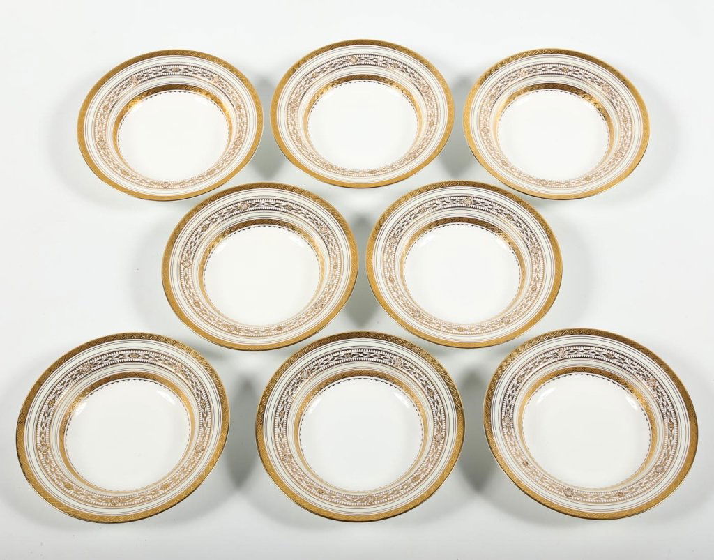 Very Fine Set Eight Minton/Tiffany Soup Bowls (1 of 6)