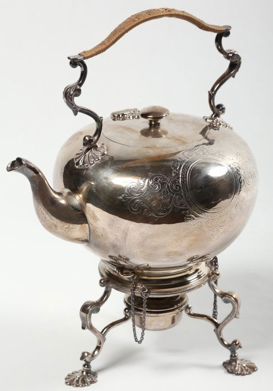 Fine British Sheffield Silver Tea Pot on Stand (1 of 7)