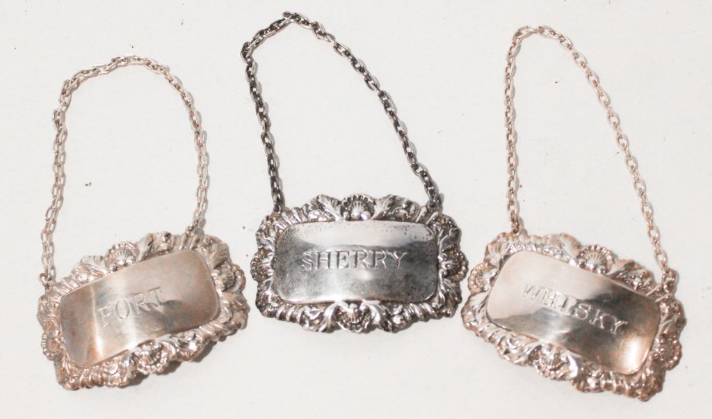 British Silver Figured Drinks Labels (1 of 1)