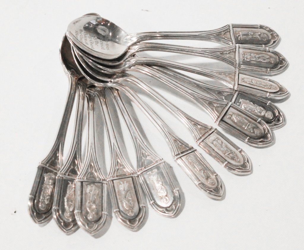 Set Twelve French Sterling Apostle Spoons (1 of 2)