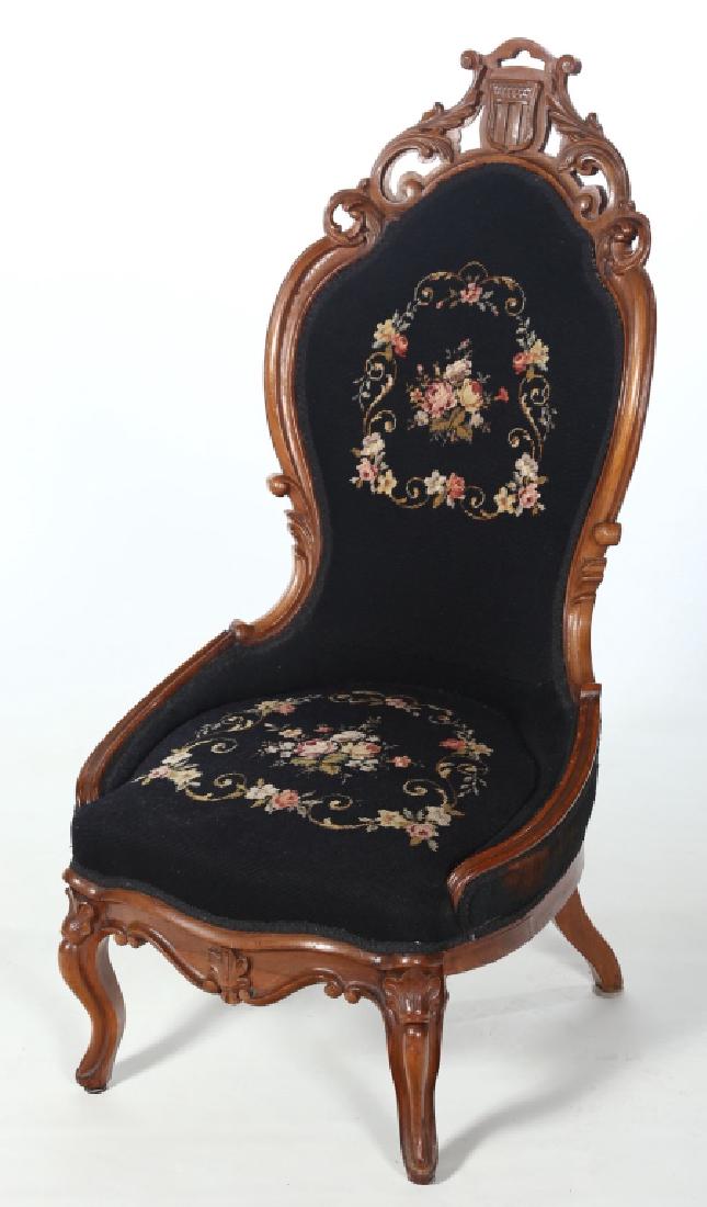 Charming Renaissance Revival Carved Walnut Chair (1 of 4)