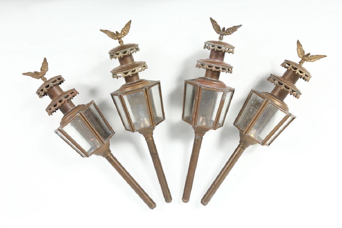 Good Set Four Antique British Carriage Lamps (1 of 2)