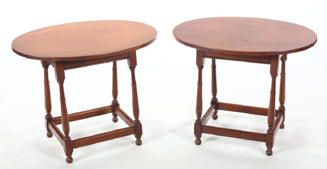 Pair William & Mary Style Walnut Side Table,Drexel (1 of 4)
