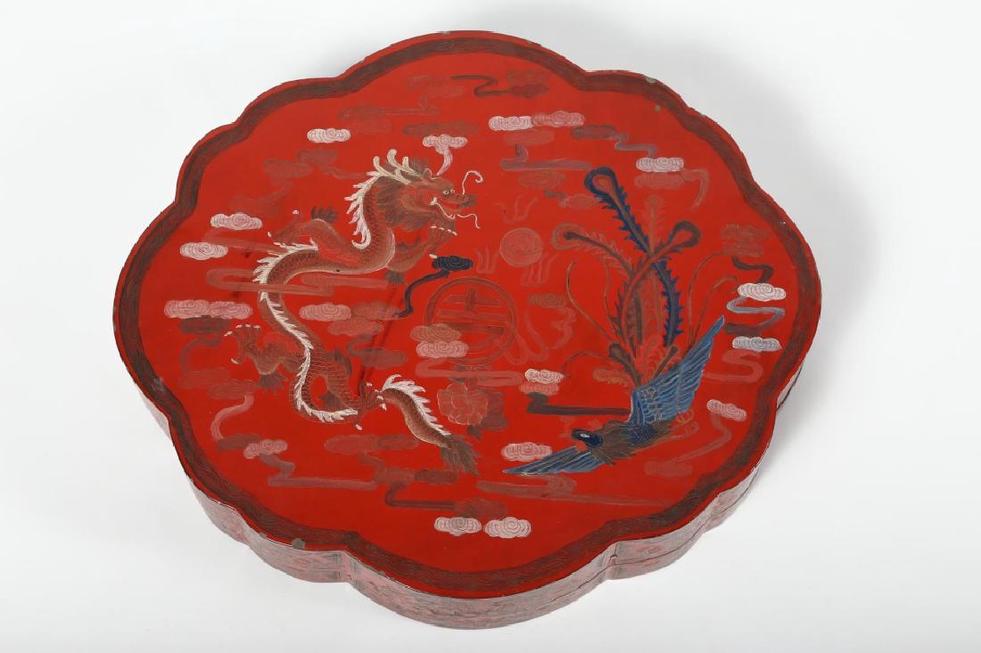 Antique Chinese Red Lacquer Box (1 of 3)