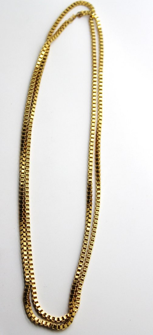 Vintage Monet Gold Tone 55" Link Necklace: 55". Signed Monet