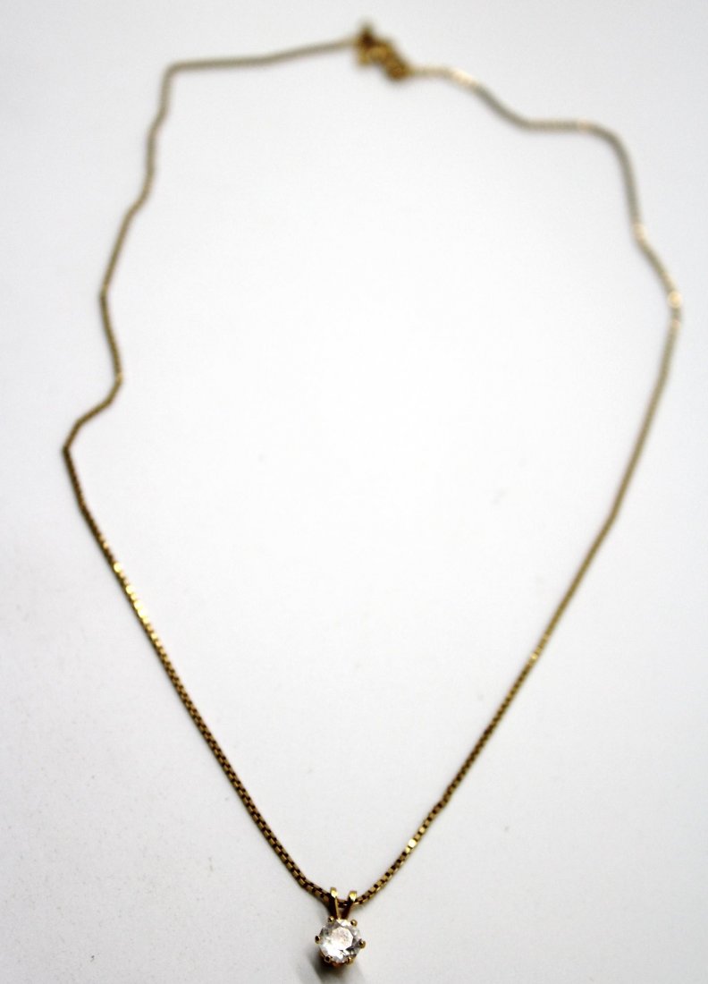 Vintage Monet Rhinestone Pendant Necklace: 16"