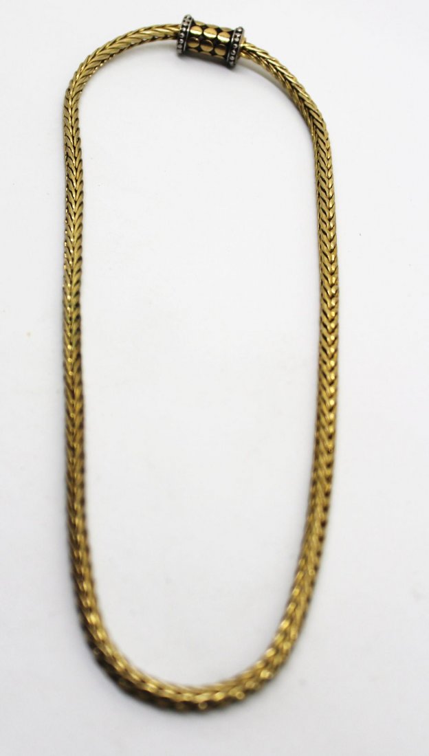 Vintage Gold Tone David Yurman Style Necklace: 7 1/2" in length. Magnetic closure