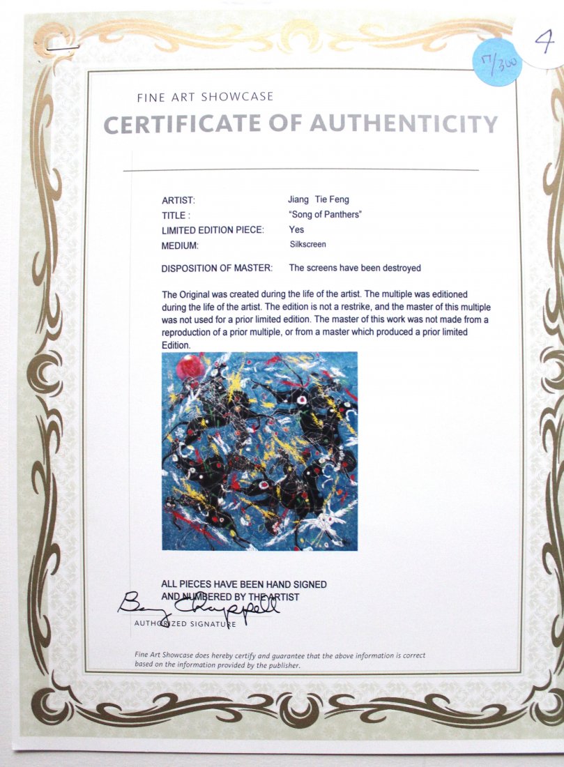 Jiang Tiefeng - "Song of Panthers" - Signed Silkscreen - 3