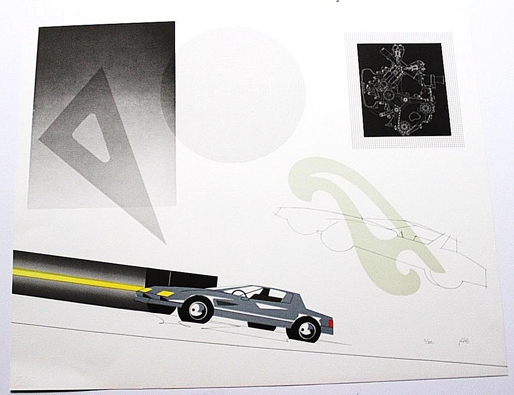 Raymond Loewy - Car with French Curves - Serigraph
