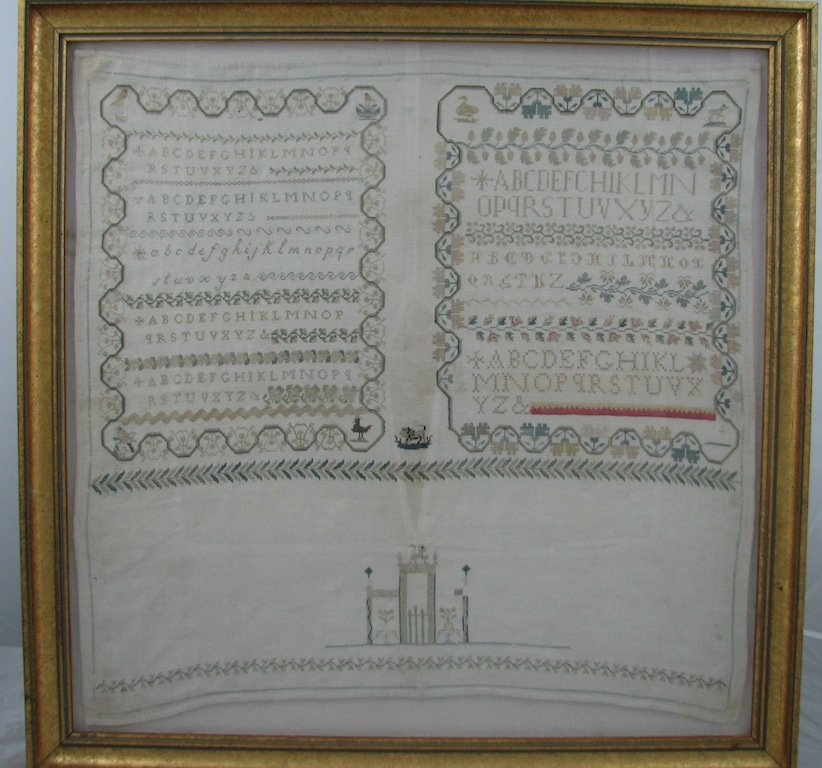 Needlework Alphabet Sampler: Dimensions: 24" x 24"