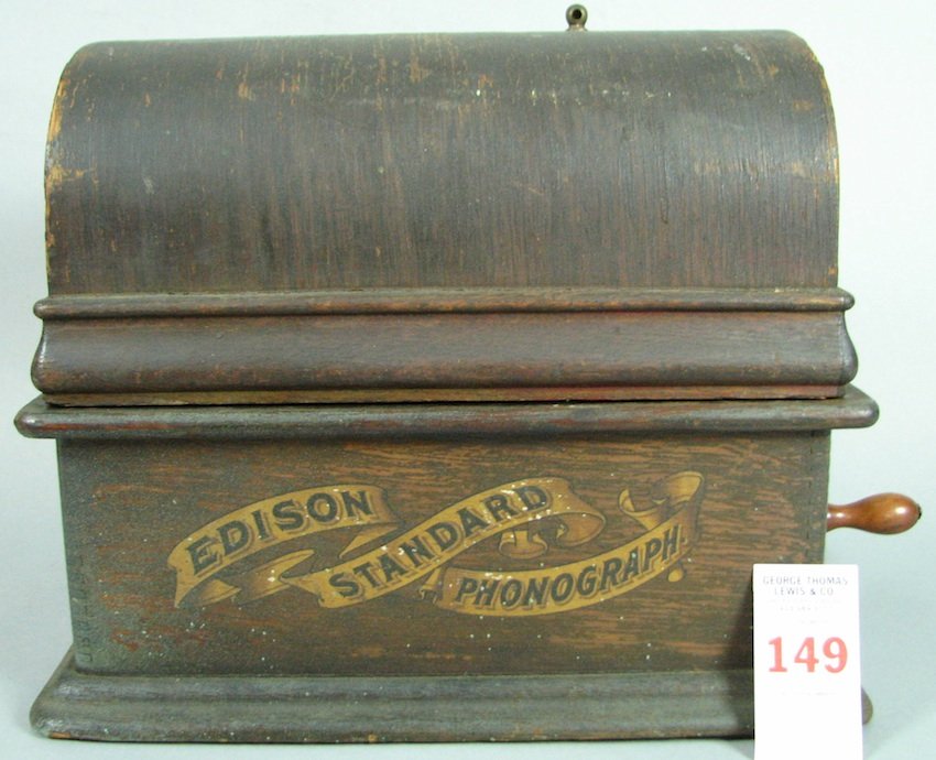Edison Standard Cylinder Phonograph: And 24 cylinder records