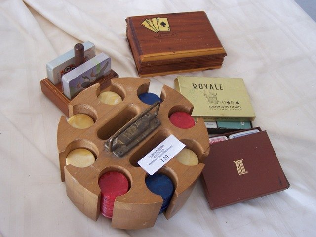 Vintage Gambler Collection: Vintage Poker chips, playing cards ect please see photos
