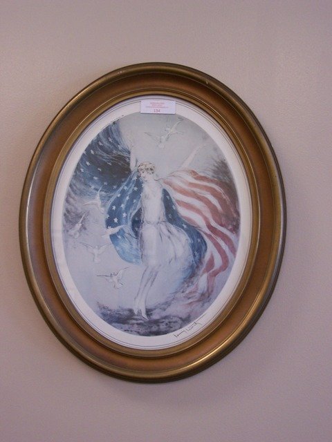 Louis Icart Print: frame measures 20 X 25 in oval