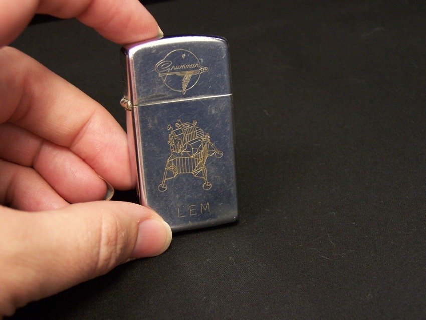 Rare Grumman Zippo LEM: rare vintage Zippo marked Grumman LEM from 1969 we believe since the Z has a Tail hanging down from the right side From the estate of a Joel H. Taft a 40 plus year veteran of Grumman Aerospace Corpora