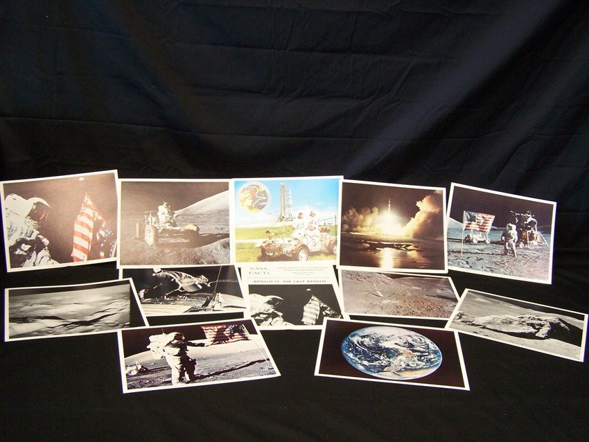 Apollo 17 Crew Autopen Plus Collection: We believe it to be a autopen of the crew plus other Apollo 17 lithos 12 items total From the estate of a Joel H. Taft a 40 plus year veteran of Grumman Aerospace Corporation