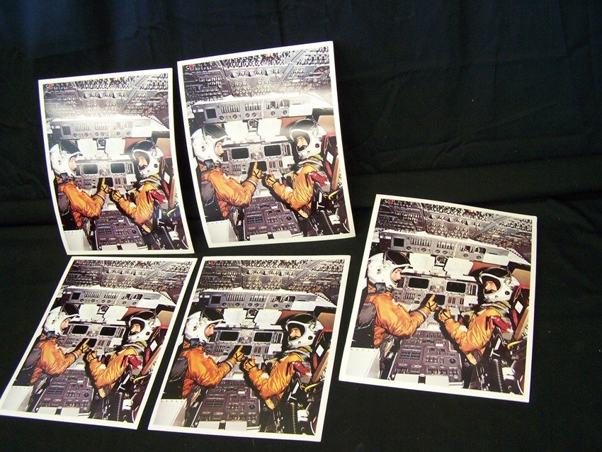 Early Space Shuttle Cockpit Photo Post Card: lot of 5 Post Cards that measure 8 X 10 in each From the estate of a Joel H. Taft a 40 plus year veteran of Grumman Aerospace Corporation