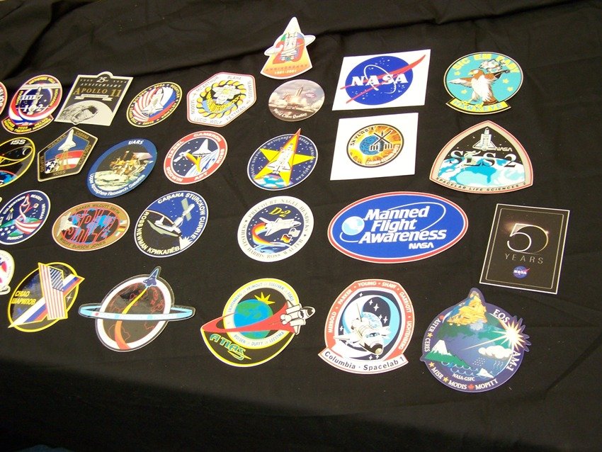 Mostly Space Shuttle Era Decal Collection: Lot of 33 unused decal stickers From the estate of a Joel H. Taft a 40 plus year veteran of Grumman Aerospace Corporation