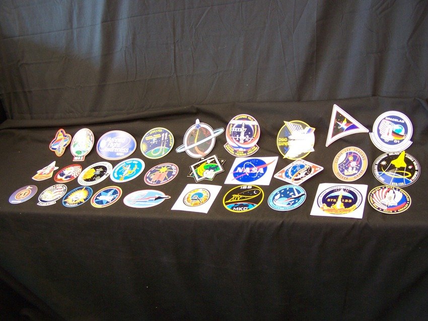 Mostly Space Shuttle Era Decal Collection: Lot of 29 Unused Decal Stickers From the estate of a Joel H. Taft a 40 plus year veteran of Grumman Aerospace Corporation