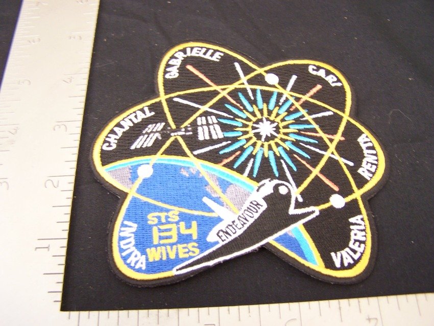 Uncommon STS-134 Wives Patch: Hard to find patch From the estate of a Joel H. Taft a 40 plus year veteran of Grumman Aerospace Corporation