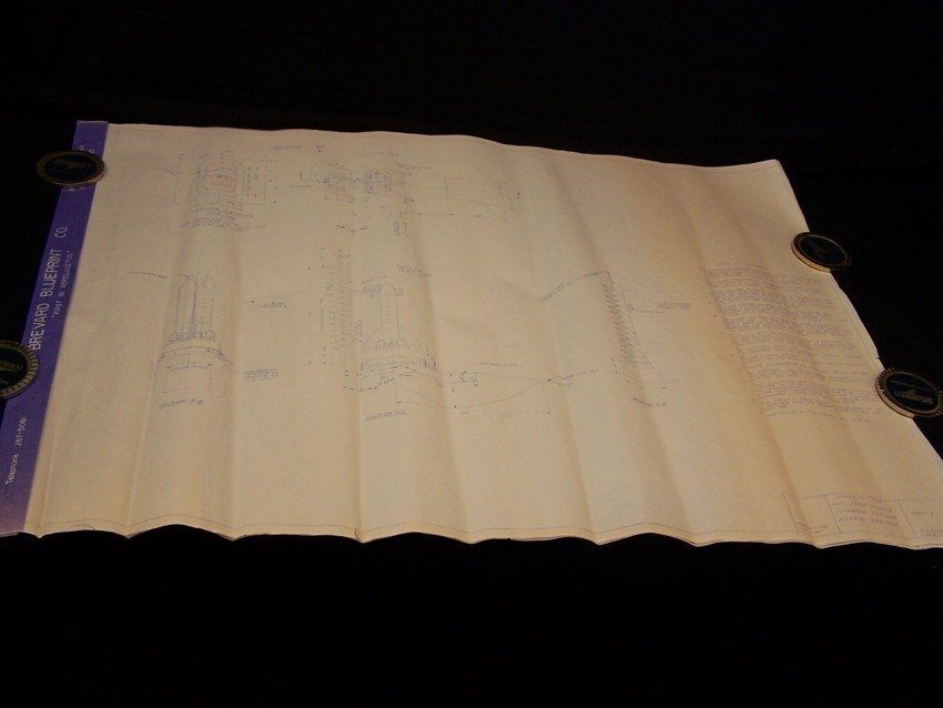 Vintage NASA Related Blueprint: Three pages stapled together from 1985 Concept for two-stage winged internal payload fly back booster measures 28 X 39 in each Vintage Blueprint from the estate of Donald Buchanan a mechanical enginee