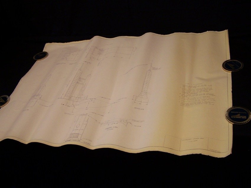 Vintage NASA Related Blueprint: 2 pages stapled at edge Unmanned Launch pad concept and SIB concept from 1985 and measure 28 X 39 in each Vintage Blueprint from the estate of Donald Buchanan a mechanical engineer and NASA Employee w