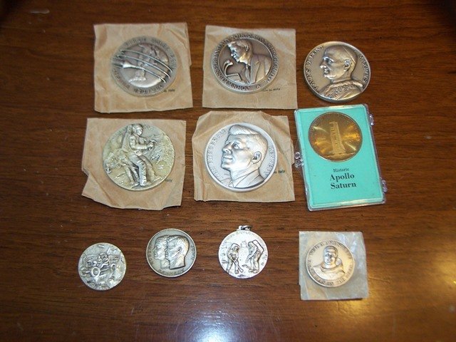 John F Kennedy NASA Apollo Catholic Medallion: 10 medallions most made in Italy please see photos