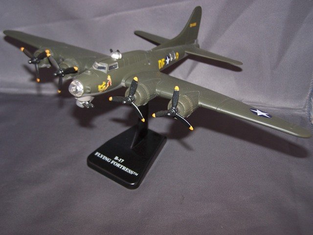 B-17 Air Force Bomber Plane Desk Model: made by newray plastic desk model measures 9 in long by 12 in wide and 5 in tall please see photos