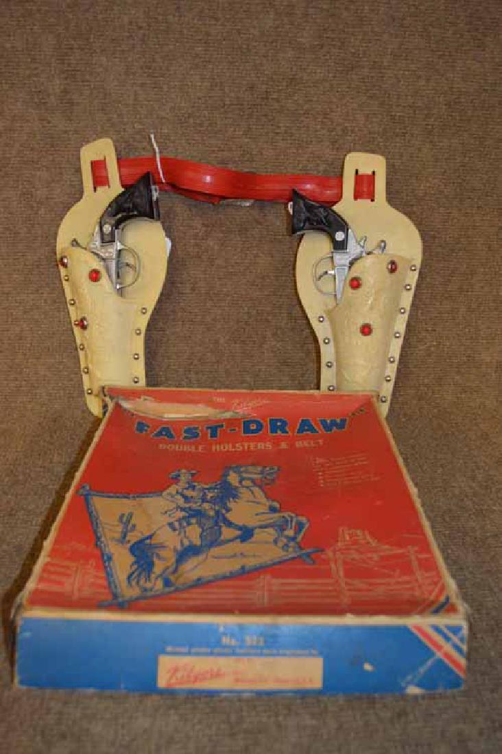 Kilgore Toys: (2) Kit Carson Cap Guns by Kilgore & Fast Draw Kilgore Holster Set in Original Box