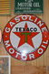 Texaco Double Sided Porcelain Sign w/Outlined Black T