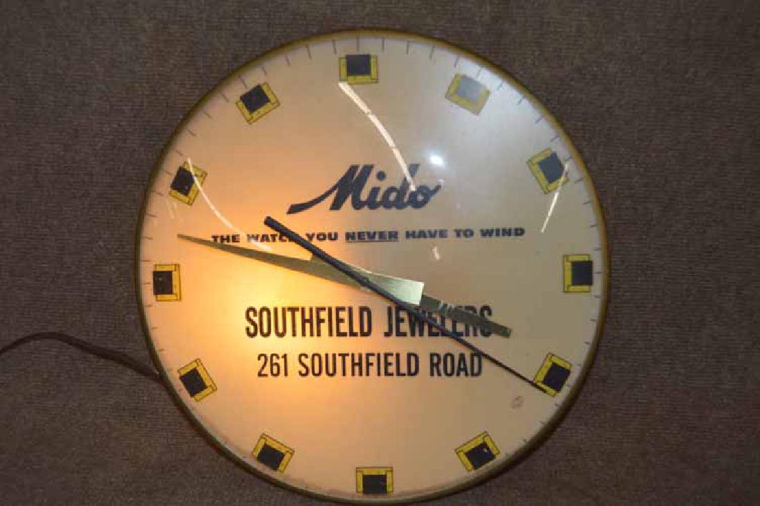 Mido Southfield Jewelers Advertising Clock: Mido Southfield Jewelers Advertising Clock The Watch You Never Have to Wind