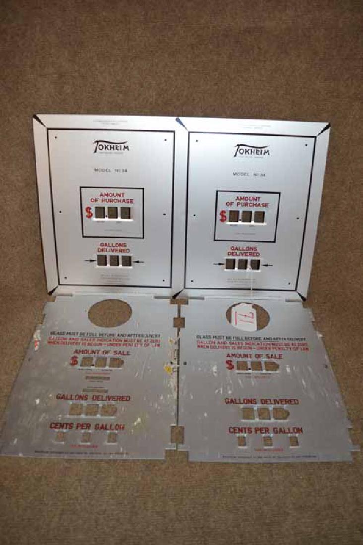 (4) NOS Tokheim Gas Pump Aluminum Faces (1 of 3)
