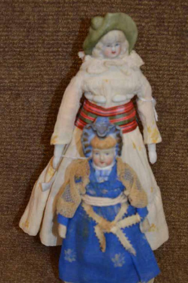 2 Unmarked Parian Bonnet Head Dolls (1 of 2)