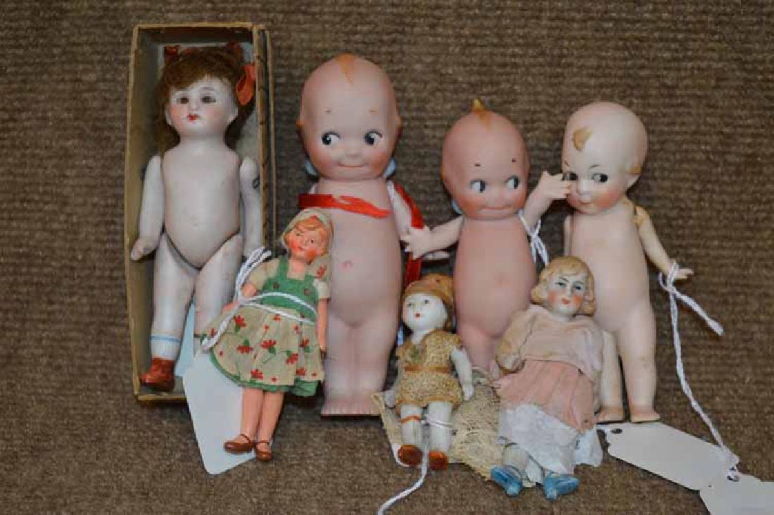 Box Lot of 8 Bisque Dolls (1 of 2)