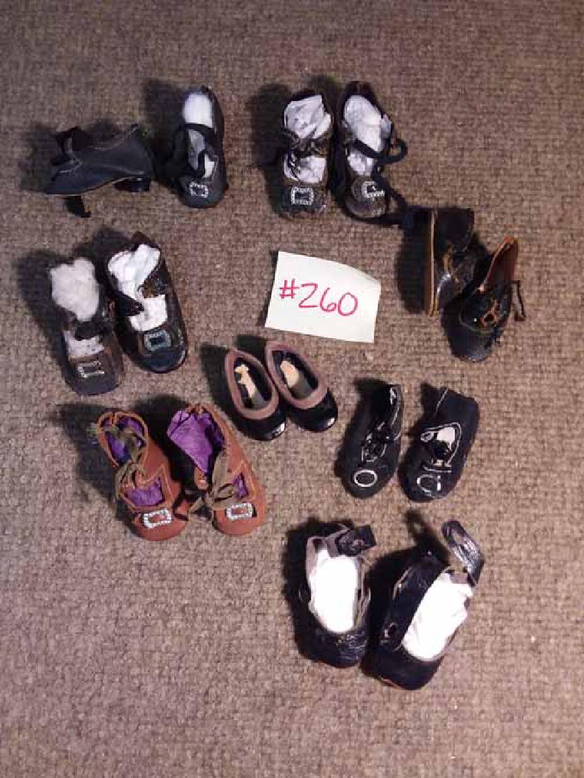 9 PR ANTIQUE GERMAN DOLLS SHOES (1 of 4)