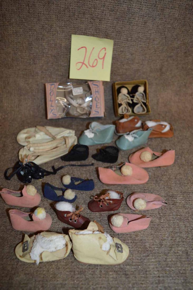 BOX LOT OF 13 PR OF DOLL SHOES (1 of 2)