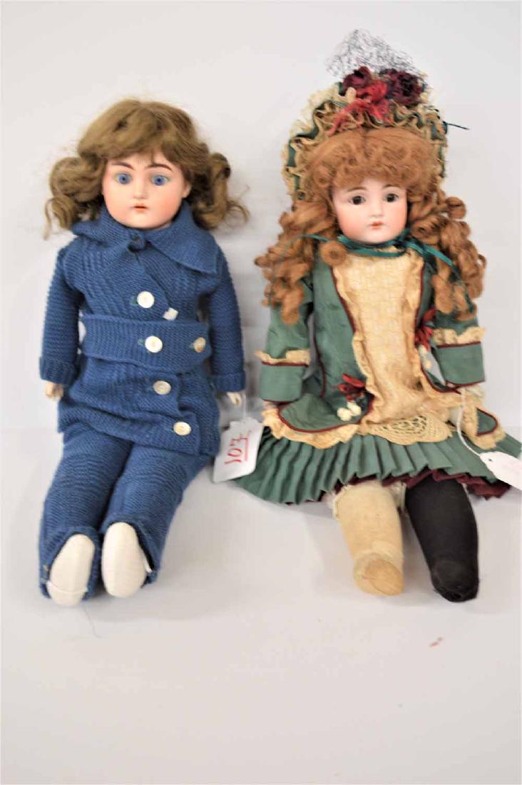 22" BISQUE & 21" KESTNER #154 BISQUE SHOULDER HEAD (1 of 4)