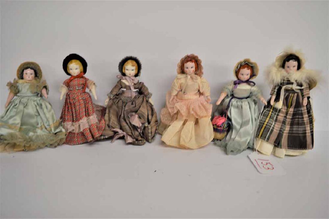(6) RUTH GIBBS GODEY'S 7" TAGGED DOLLS (1 of 5)