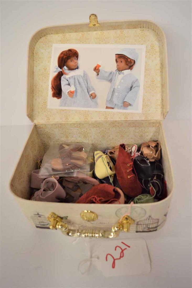 SASHA SHOES: SMALL TRUNK FILLED WITH "SASHA" FOOTWEAR - 19 MATCHED PAIRS TO INC: BOOTS, SANDALS, SNEAKERS, SHOES, ETC.