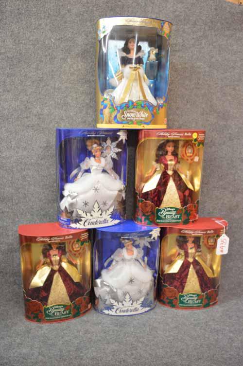 SIX DISNEY HOLIDAY BARBIES (1 of 9)