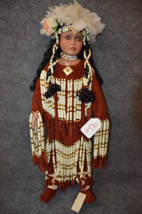 NATIVE AMERICAN DOLL: 31" "SOFT WILLOW" BY RUSTIE; NATIVE AMERICAN DOLL; DATED 1999; IN ORIG. OUTFIT, IN GREAT CONDITION. NO BOX