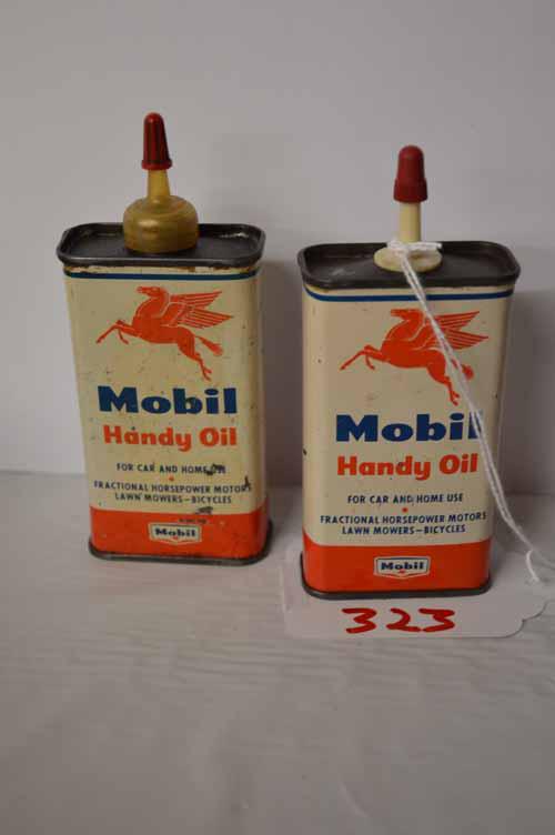 TWO 4 OZ MOBIL HANDY OILERS: (2) 4OZ MOBIL HANDY OIL OILERS